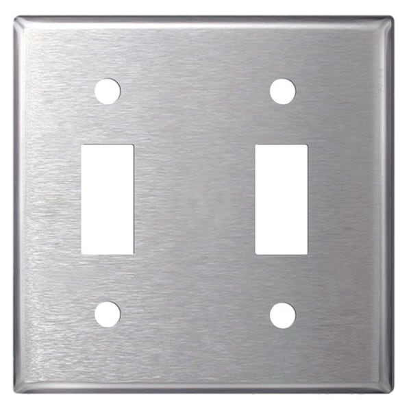Electriduct Stainless Steel Wall Plates Light Switch Covers - Electriduct, PK1 WP-ED-SS-2G-2T-5PK - main